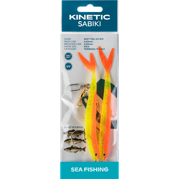 Kinetic Sabiki Soft Tail UV forfang