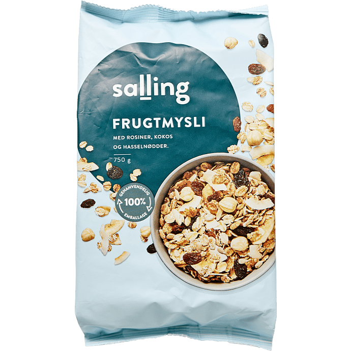 Müsli m. rosin, kokos og banan