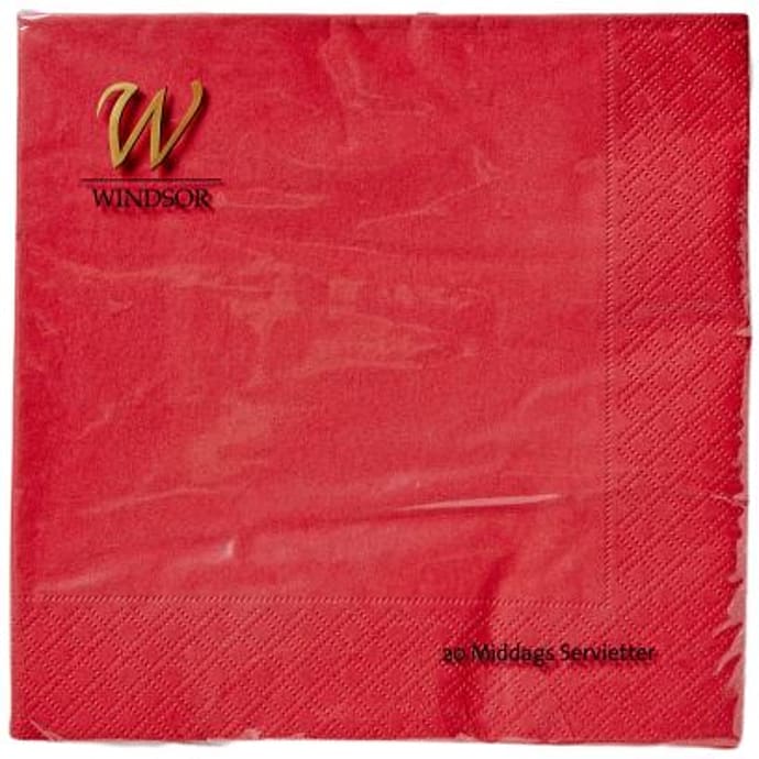 Windsor ensfarvede servietter 40x40 cm 20-pak - Rubinrød