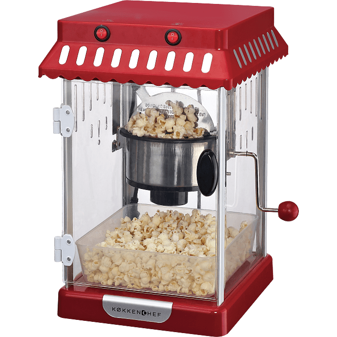 Køkkenchef popcornmaskine inkl. tilbehør - rød