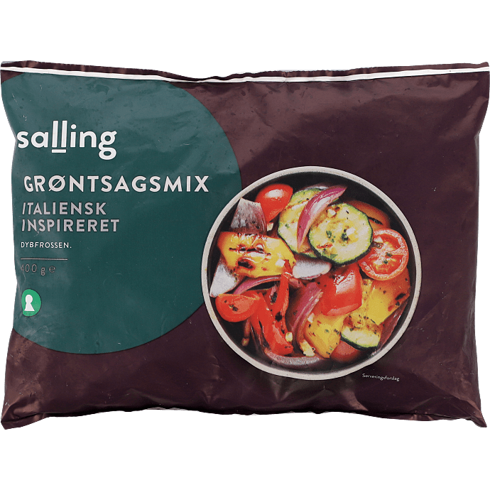 Grøntsagsblanding m. peberfrugt, squash, rødløg og cherrytomater