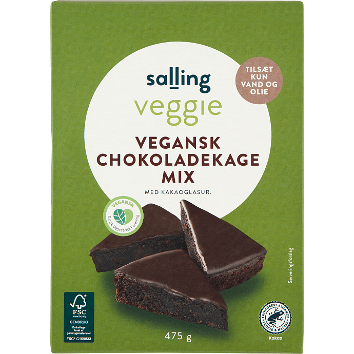 Chokoladekage m. glasur vegansk