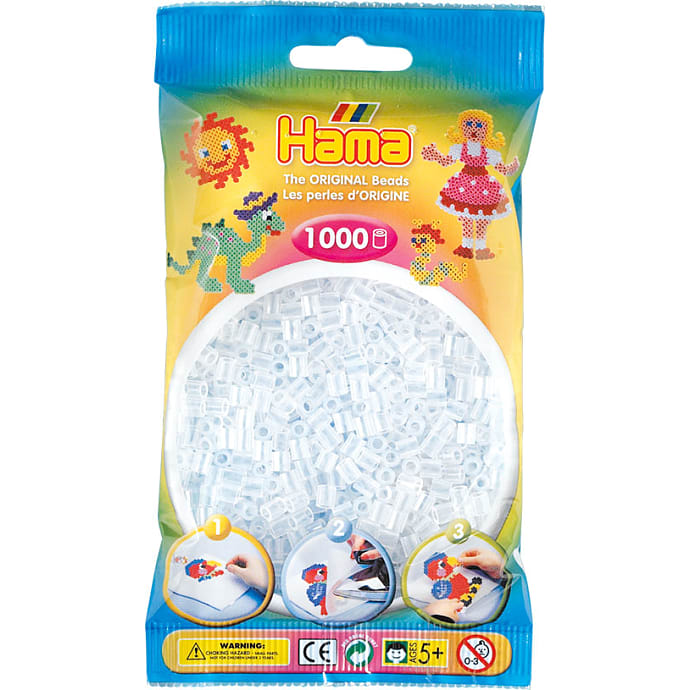 Hama rørperler 1000 stk. - klare