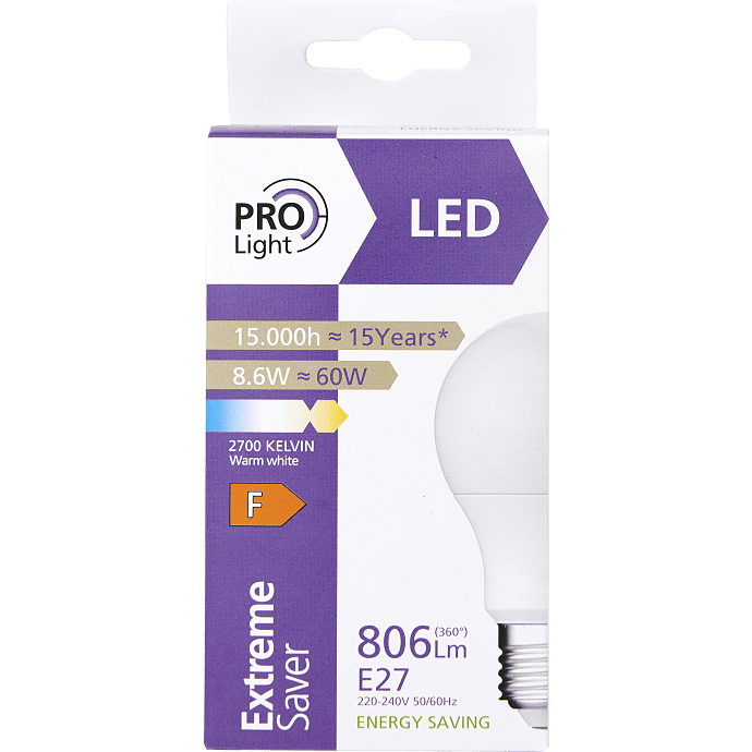 Prolight LED pære A60 E24 - dæmpbar