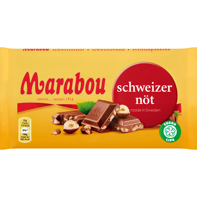 Chokoladeplade m. schweizernød