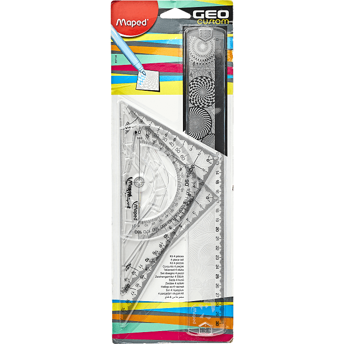 Maped GeoCustom linealsæt 4 dele - assorteret