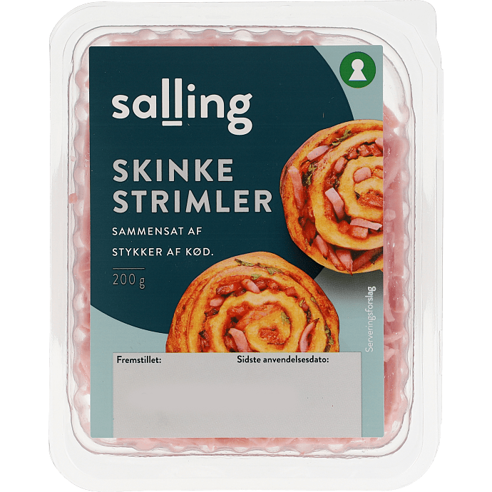 Skinke i strimler tilsat vand