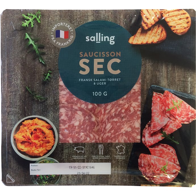 Tørret fransk salami i skiver