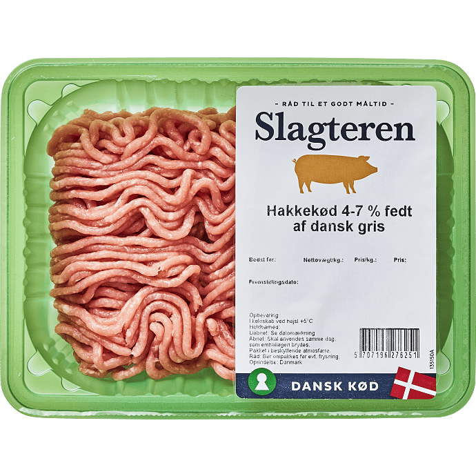 Hakket grisekød 4-7% fedt