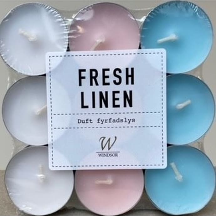 Windsor fyrfadslys med duft 18-pak - fresh linen