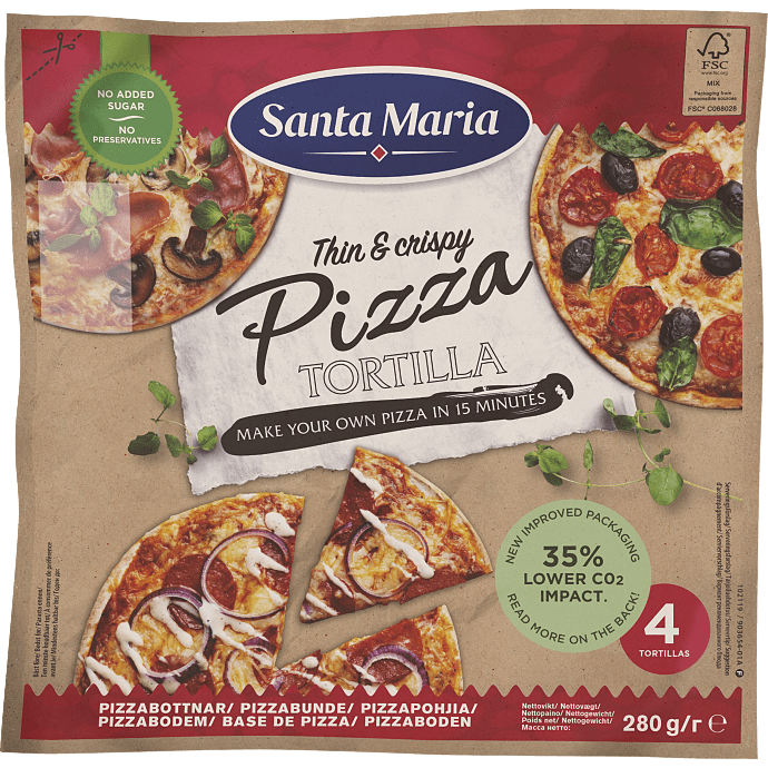 Pizza tortillabase