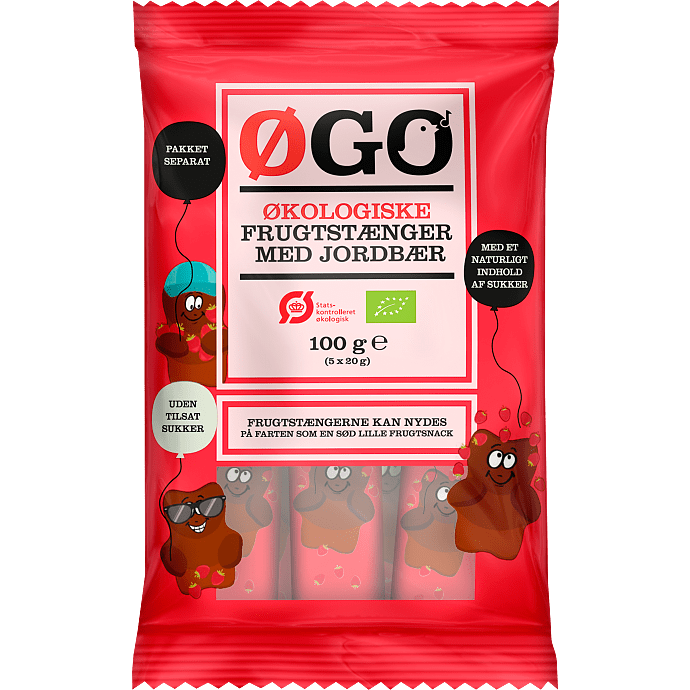 Frugtstænger m. jordbær øko