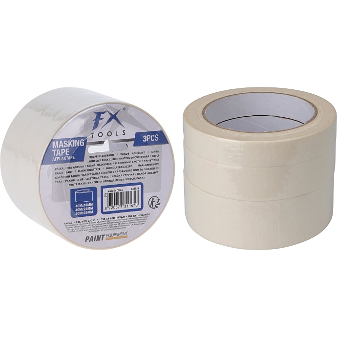 Malertape 3-pak 18/24/36 mm x 40 meter