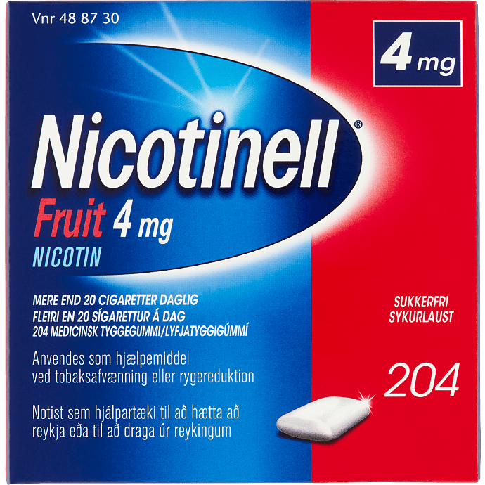 Nikotintyggegummi Frugt sukkerfri