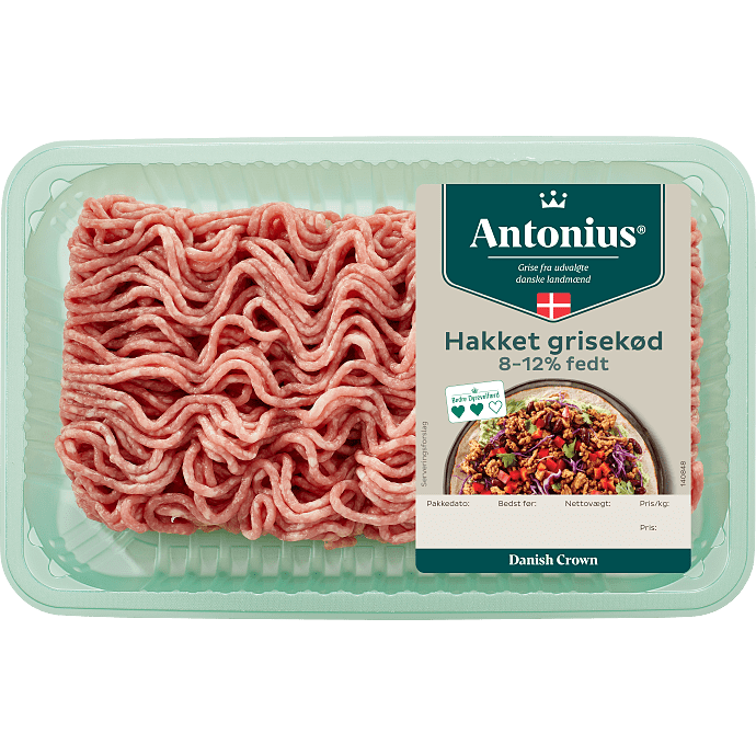 Hakket grisekød 8-12% fedt