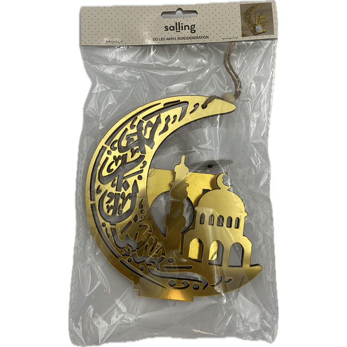 EID og Ramadan akryl borddekoration H: 12 cm - guld
