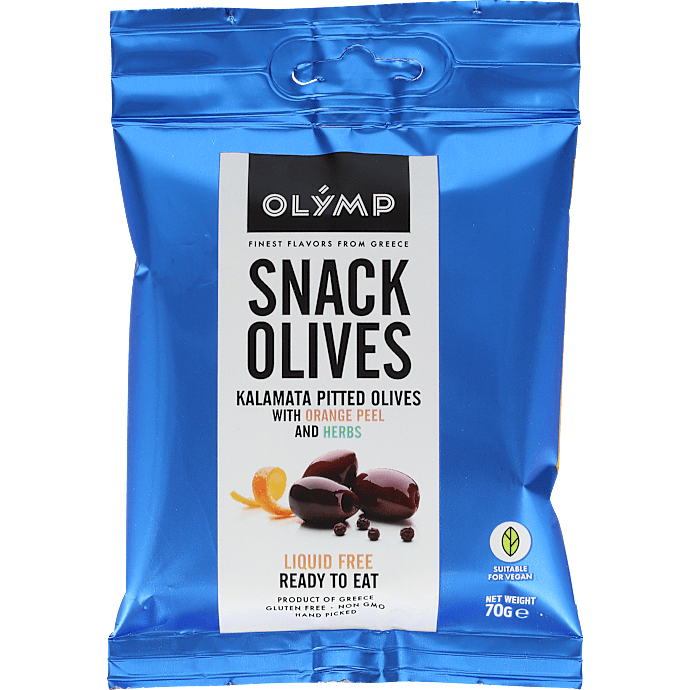 Kalamata oliven u. sten m. appelsinskal og urter