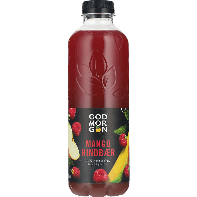 Æblejuice m. mango og hindbær delvis fra koncentrat