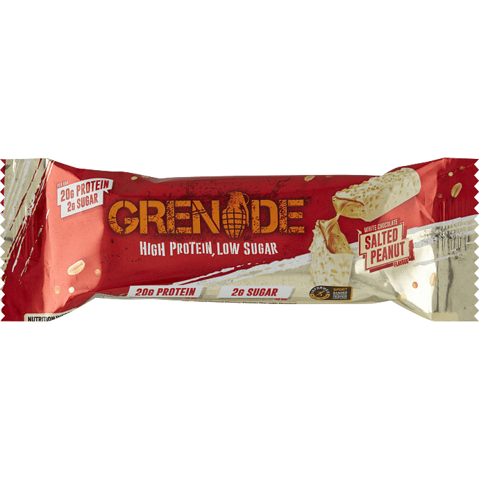 Proteinbar m. hvid chokolade og peanuts