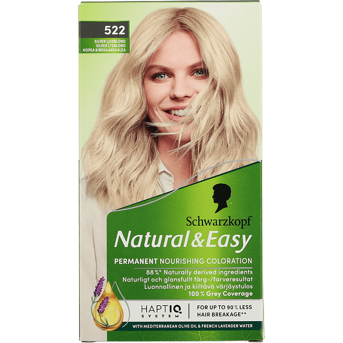 Permanent hårfarve 522 Silver Lysblond m. olieserum