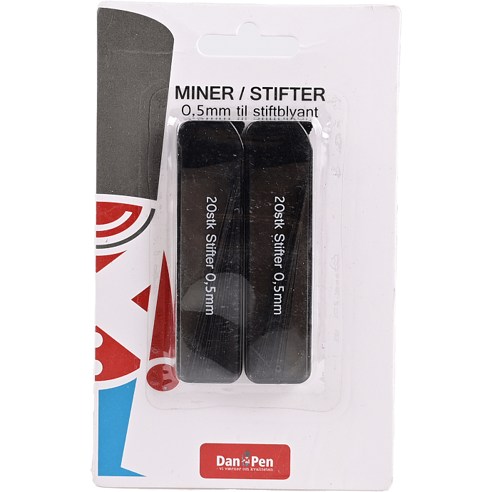 Danpen stifter 0.5mm 2 x 20 stk.