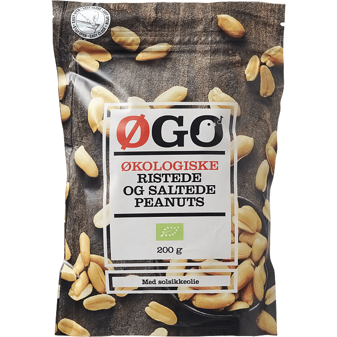 Ristede og saltede peanuts øko