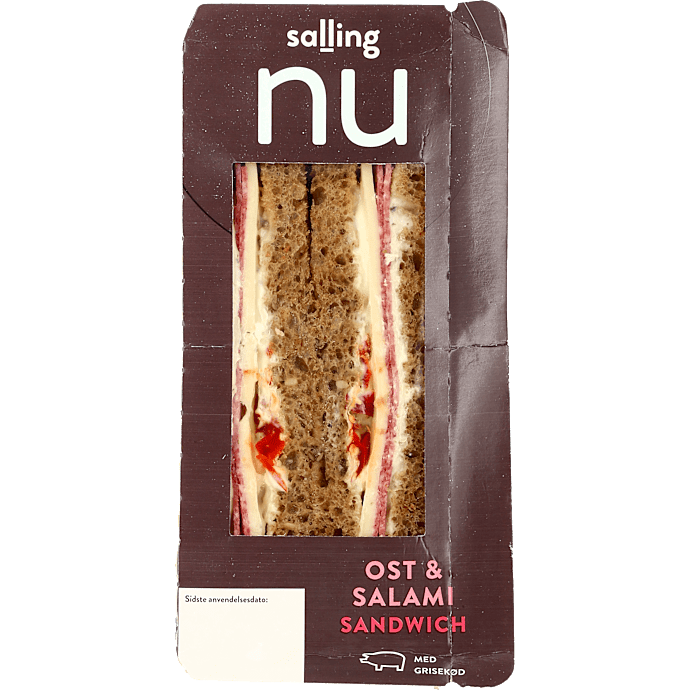 Sandwich m. salami og ost