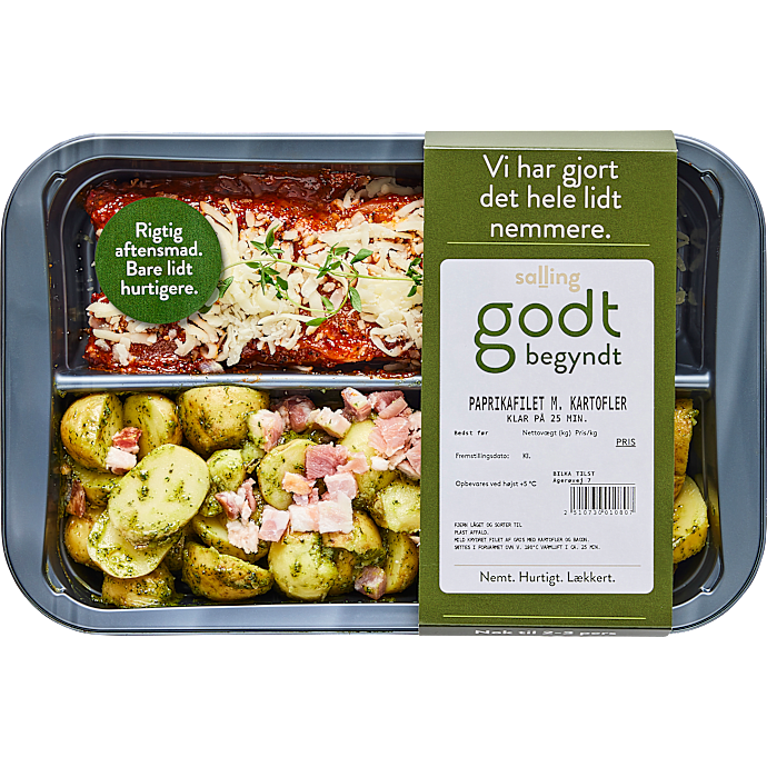 Paprikafilet af gris m. marinerede kartofler