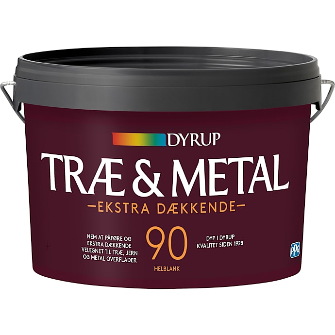 Dyrup træ & metal maling ekstra dækkende 2,25 liter - hvid