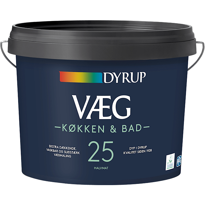 Dyrup vægmaling køkken & bad 9 liter - Hvid