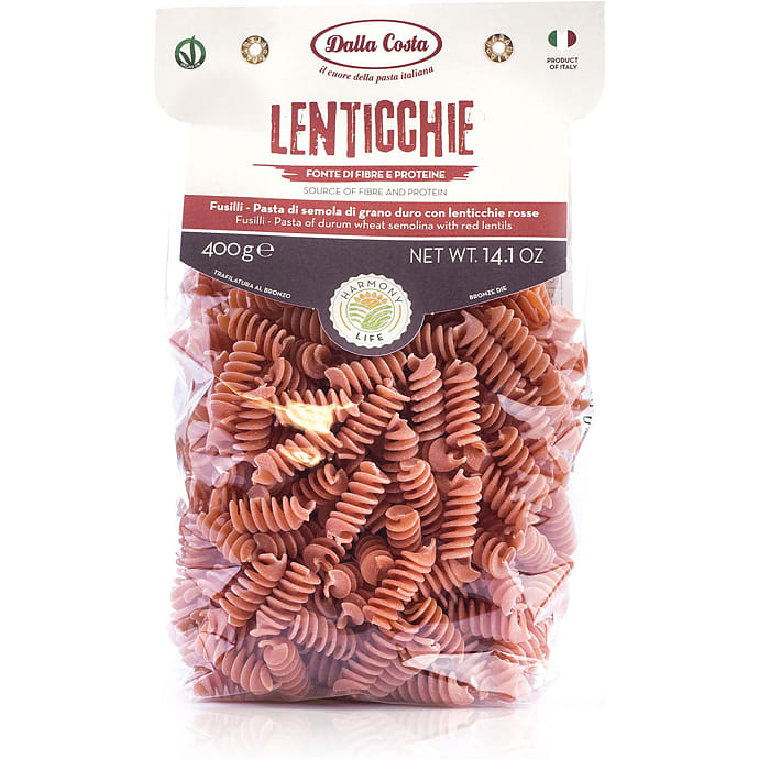 Fusilli m. røde linser
