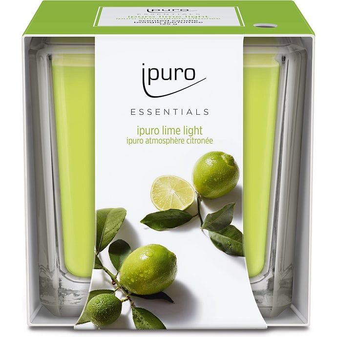 Ipuro duftlys i glas Ø6,5 x H6,5 cm - lime light duft
