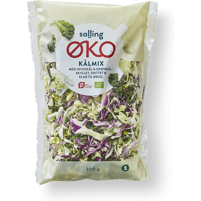 Snittet og skyllet kålmix m. spidskål & grønkål øko
