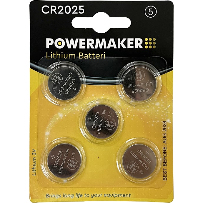 Powermaker knapcellebatterier CR2025 5-pak