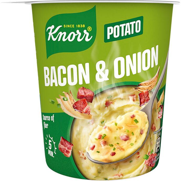 Kartoffelmos m. bacon og løg