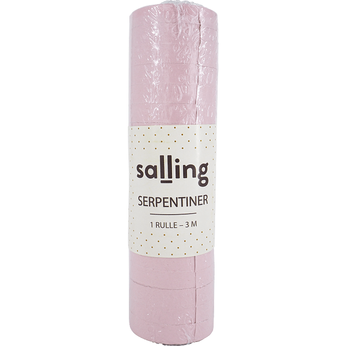 Salling serpentiner L: 3 meter - Lyserød