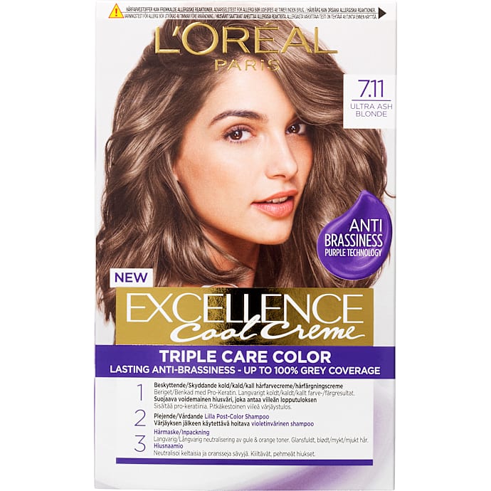 Triple Care Color permanent hårfarve 7.11 Ultra Ash Blonde