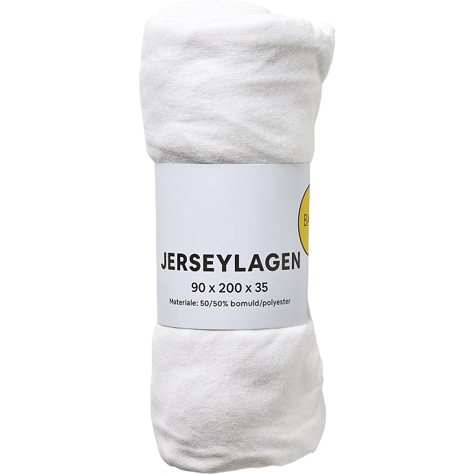 Jersey stræklagen - hvid