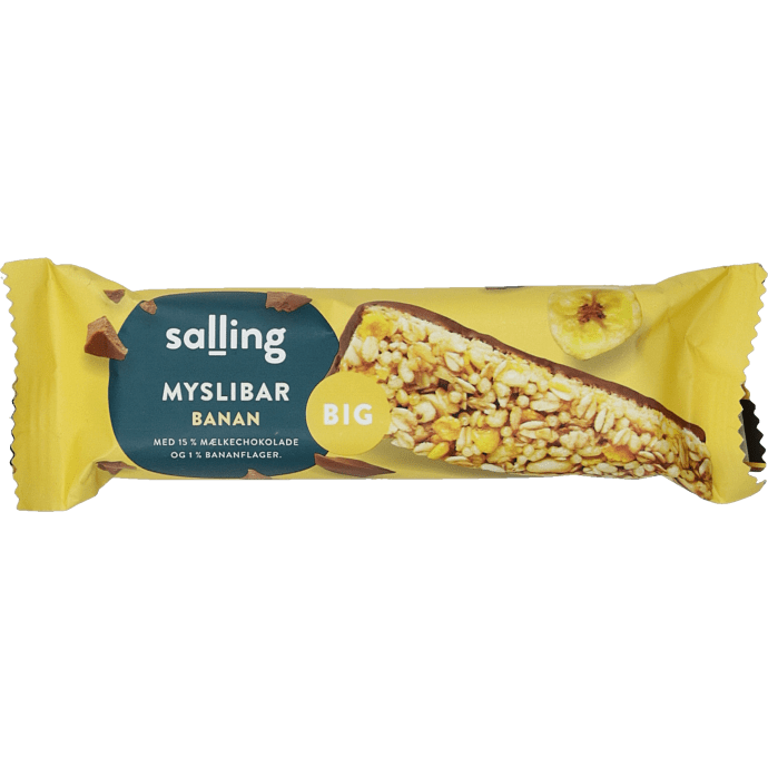 Müslibar m. chokolade og banan