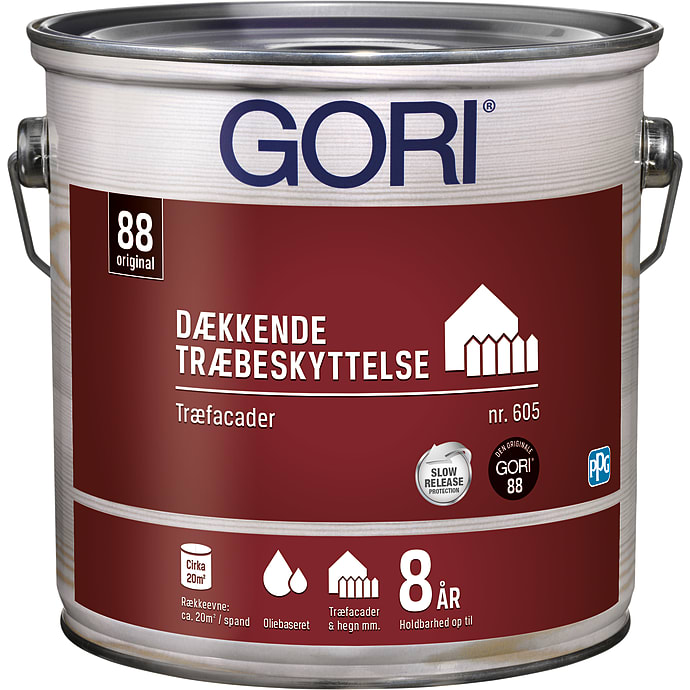 Gori 605 dækkende træbeskyttelse 2,5 liter - kridt