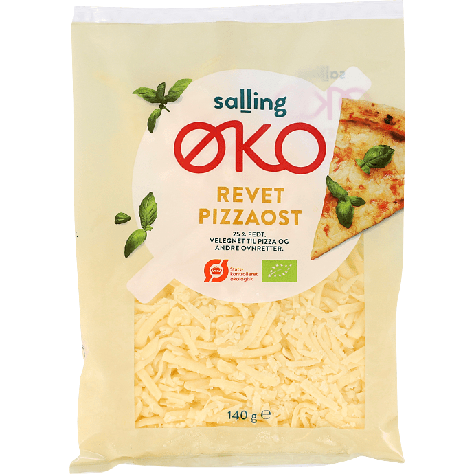 Revet pizzaost 45% fedt øko