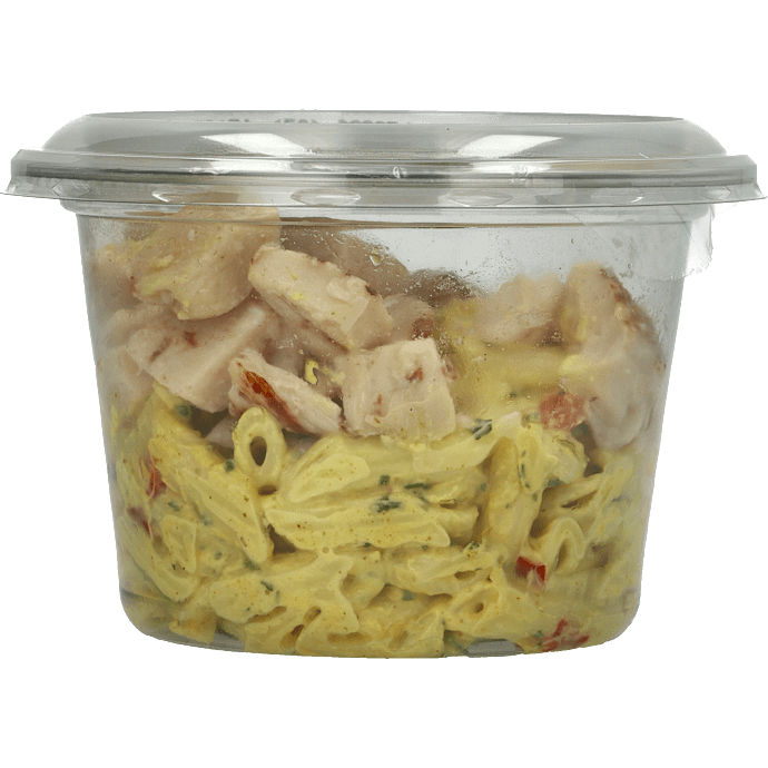 Måltidssalat m. pasta, kylling og karry