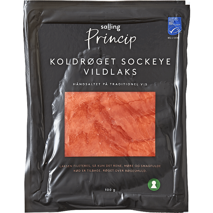 Koldrøget sockeye vildlaks i skiver