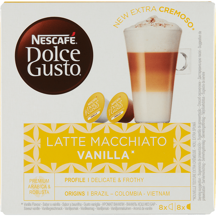 Latte macchiato kaffekapsler m. vaniljesmag