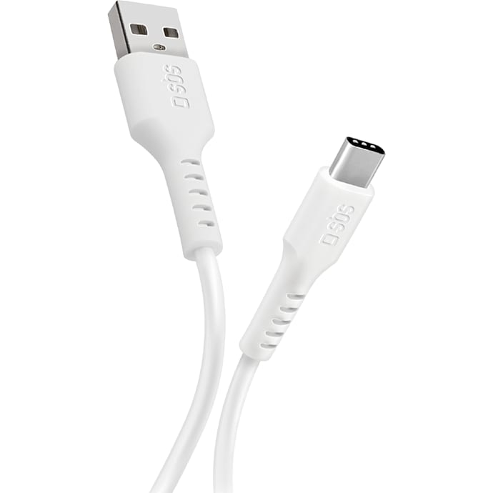 SBS USB-A til USB-C 1 meter - hvid