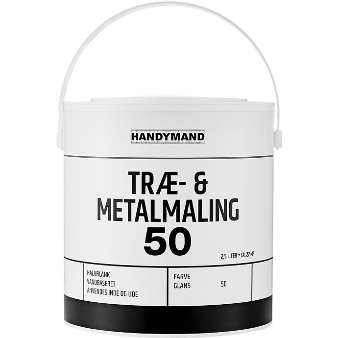 Handymand træ- og metalmaling 50 2,5 liter - modehvid