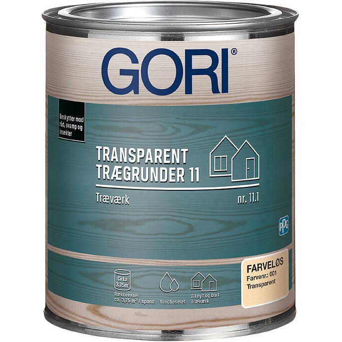 Gori transparent trægrunder 0,75 liter - farveløs