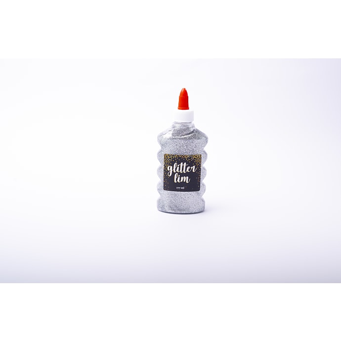 Glitter lim - 177ml sølv