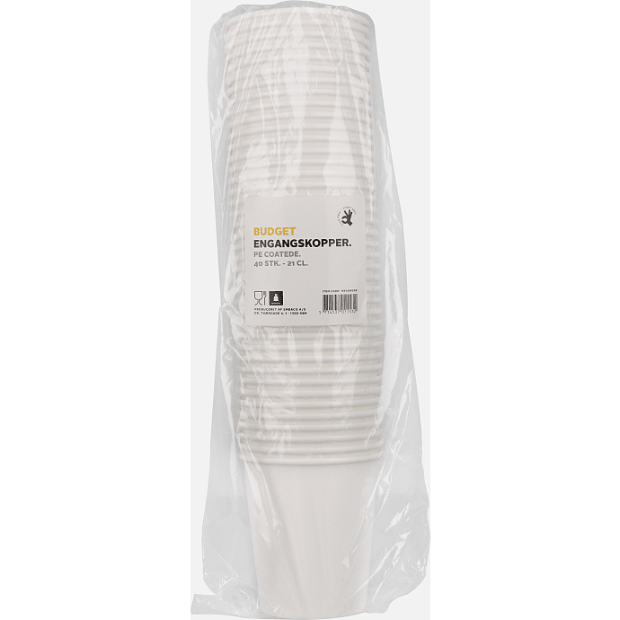 Budget engangskrus 21 cl 40-pak - hvid