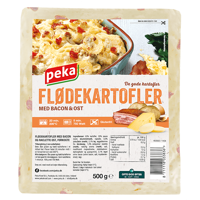 Flødekartofler m. bacon og ost